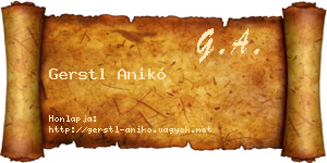 Gerstl Anikó névjegykártya